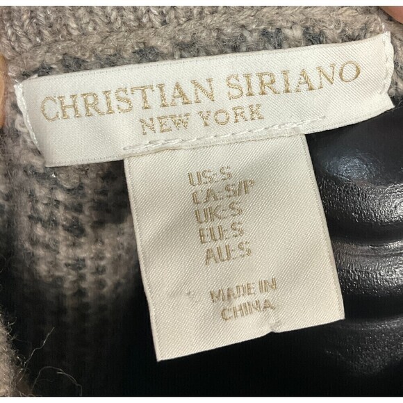 Christian Siriano Womens Camo Sweater Sz S Merino Wool Blend Mock Neck Hi Low E1 - Picture 11 of 12